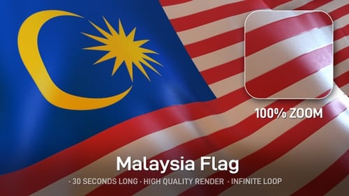 Malaysia National Flag Waving Seamless Loop Animation
