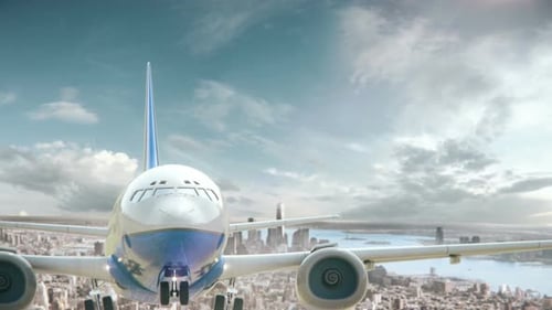 Airplane Take Off New York USA Second Version