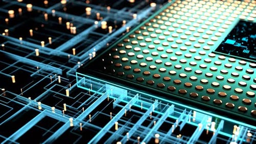 CPU. Modern processor. Motherboard.