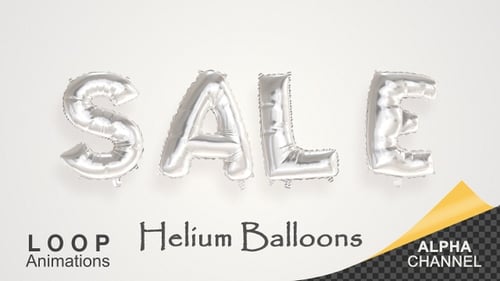 Animated Silver Foil Balloons Spelling SALE Word