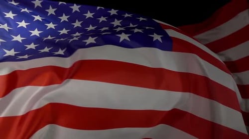 Waving American Flag Close Up