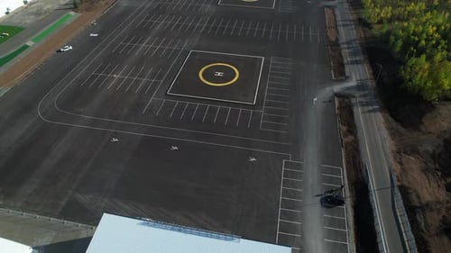 Vue aérienne de l'héliport
