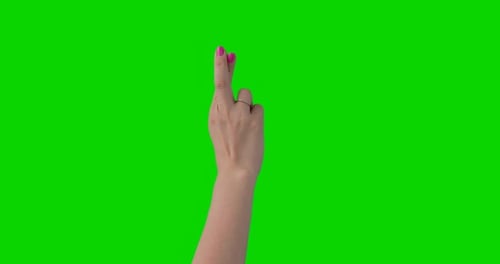Hand Crossing Fingers Over Green Screen