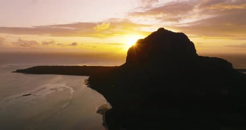 Aerial View of Beautiful Mountain in Indian Ocean