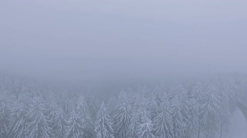 Aerial Drone Flying Over Clouds and Mountains