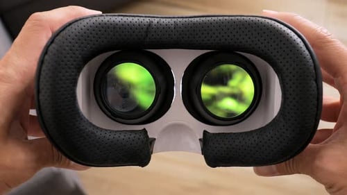 Man wearing the VR device