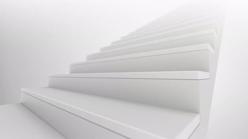 Minimalist White Stairs Ascending Loop Background