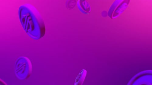 Bucle de fondo de monedas que caen de criptomonedas est