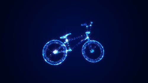Futuristic Digital Bicycle Particle Animation