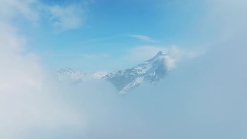 Himalayan Mountain Top Above the Clouds Annapurna in Nepal