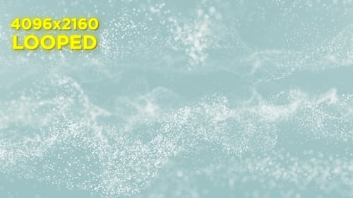 Floating White Particles Creating Abstract Wave Patterns