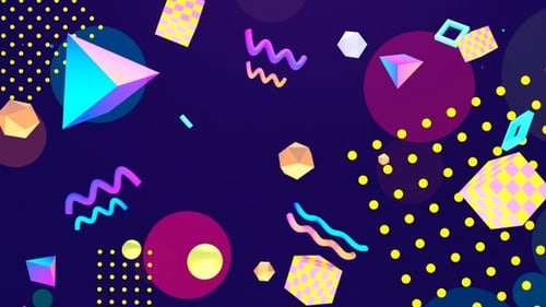 Vibrant Animated Geometric Shapes Abstract Background Loop