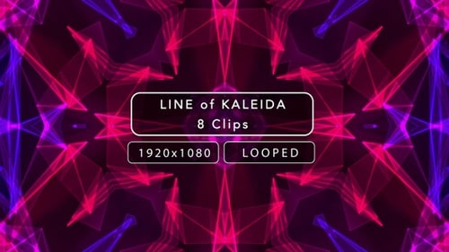 Looping Abstract Neon Line Kaleidoscope Patterns