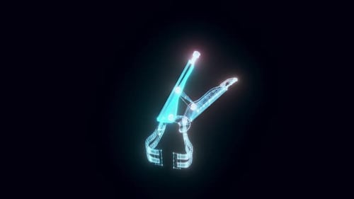 3D Digital Hologram Eyelash Curler Wireframe Beauty Animation