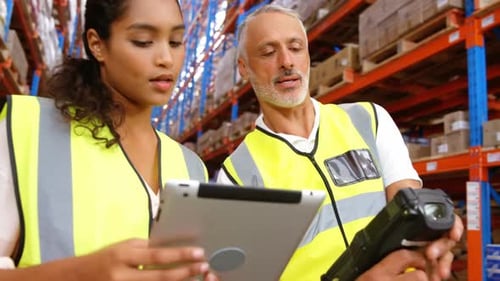 Workers Interacting and Pointing