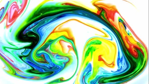 Abstract Swirl of Blue, Green, Yellow and Red Colors