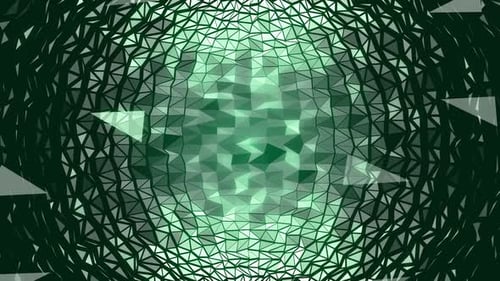 4K Abstract Green Sphere Plexus Digital Polygon Background Seamless Loop