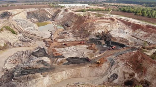 Aerial View of a Large Open-Pit Mine