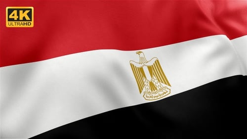 Seamless Loop of the Waving Egyptian Flag
