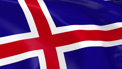 Waving Flag of Iceland Animation