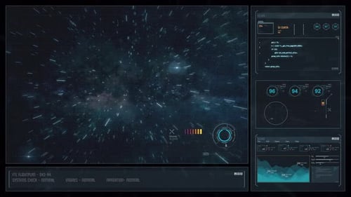 Digital Display Sci-Fi HUD - Space Travel Star Trails