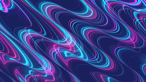 Dynamic Glowing Neon Wavy Abstract Lines Background