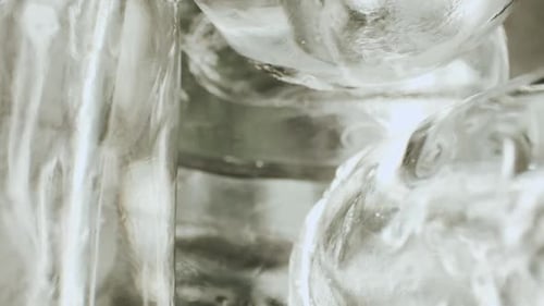 Ice Cubes. Close-up.