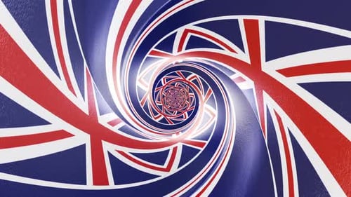 Union Jack Flag Abstract Tunnel Loop Background