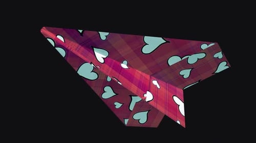 Paper Plane - Valentine White Hearts - Side Angle - II - Transparent Loop