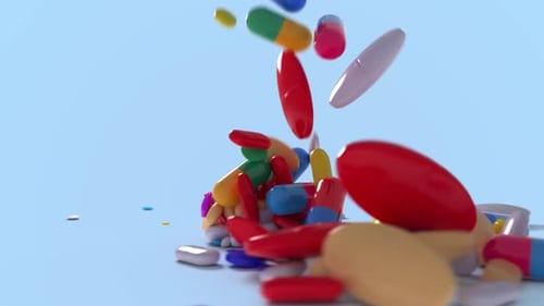 a wide variety of medicines. falling pills