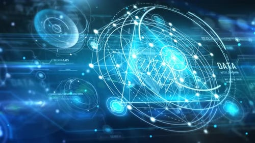 Tecnologias de comunicação e nuvem em infográficos 4K