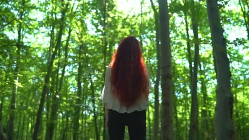 Woman with long red hair