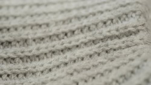 Grey Knitted Cloth Light Gray Woolen Clothes Fabric Closeup Woven Textile Background