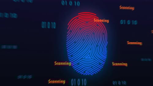 Futuristic Digital Fingerprint Scanning Technology Animation