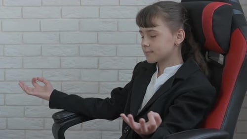 Taking break in office sit.