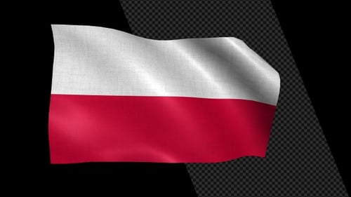 Seamless Looping Polish Flag Waving Animation