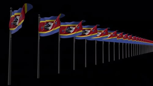 Swaziland Flag Waving Animation for International Corporate Events