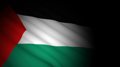 Realistic Waving Flag of Palestine with Subtle Animation