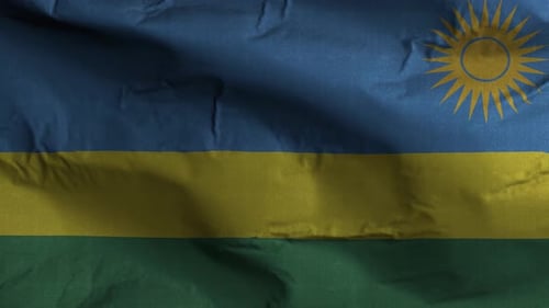 Dynamic Rwanda Flag Waving with Realistic Fabric Effect