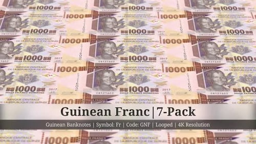 Guinean Franc | Guinea Currency - 7 Pack | 4K Resolution | Looped