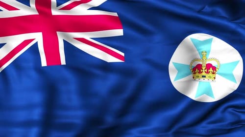 Waving Queensland Flag Seamless Loop