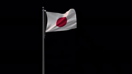 Japan Flag With Alpha 4K