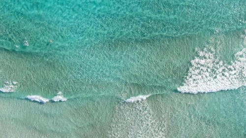 Camera Following Turquoise Waves of Mediterranean Sea