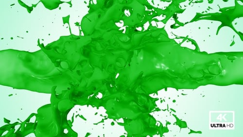 Green Paint Splash Collision