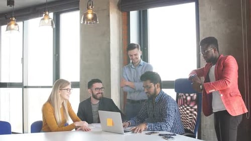 Team Work at Interantional Corporation Modern Office