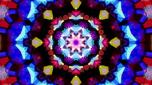 Colorful Stained Glass Kaleidoscope Loop 4K 05