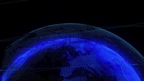 Futuristic Digital Earth Globe Network Connections