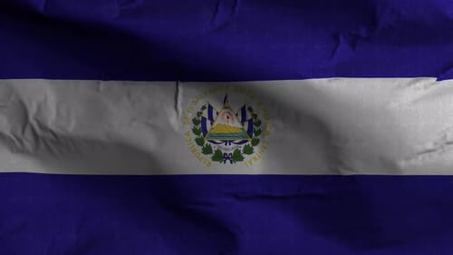 El Salvador Flag Waving Realistic Loop
