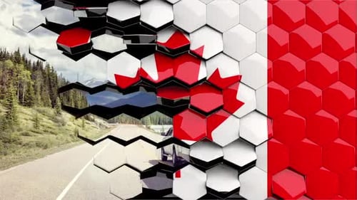3D Hexagon Tile Geometric Reveal Transition