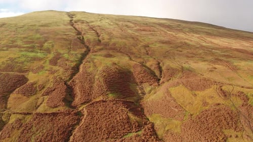 Drone Over a Drought Hill Under the Peak of the Sun